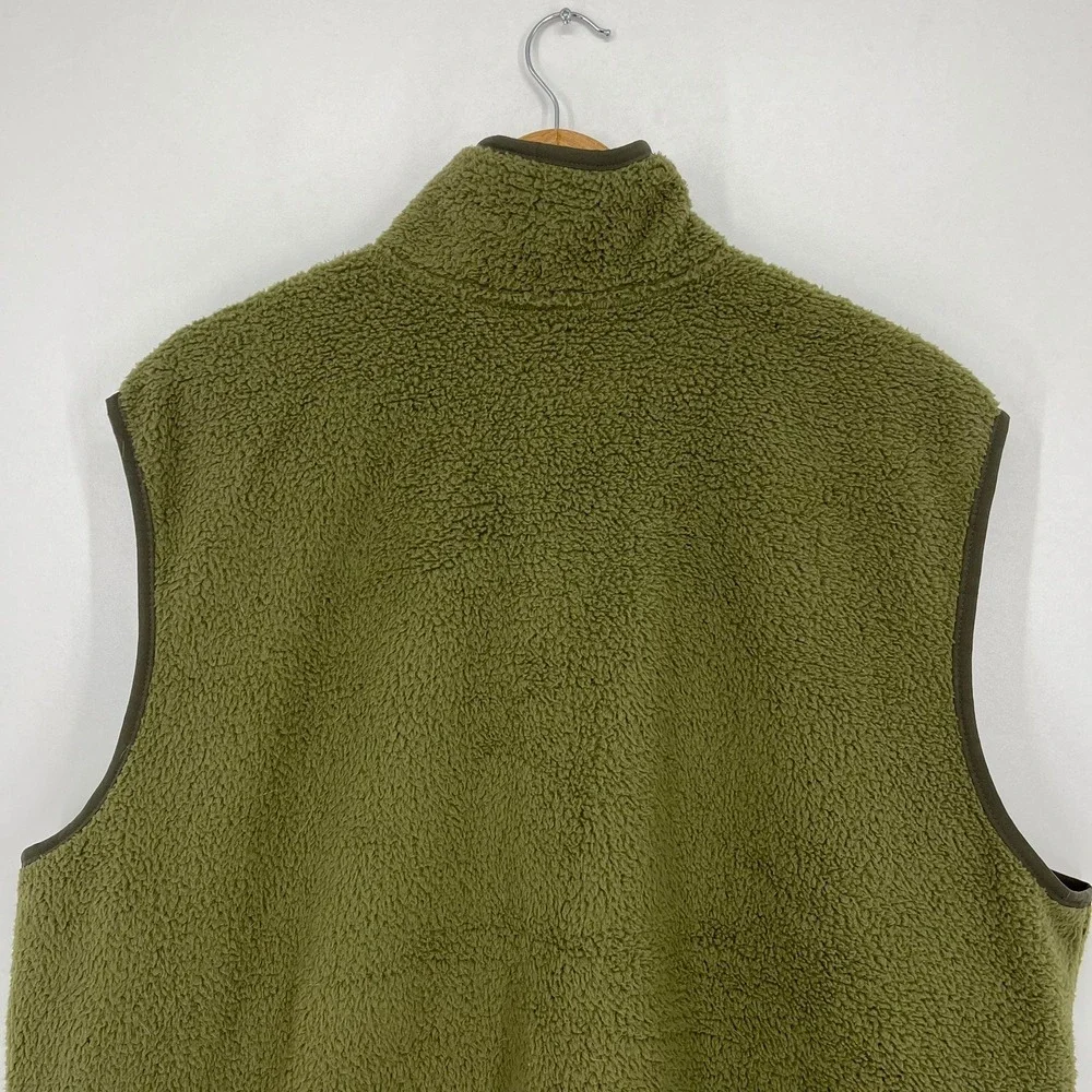 The North Face Mens XXL Olive Green Sherpa‎ Fleece Full Zip Vest Jacket